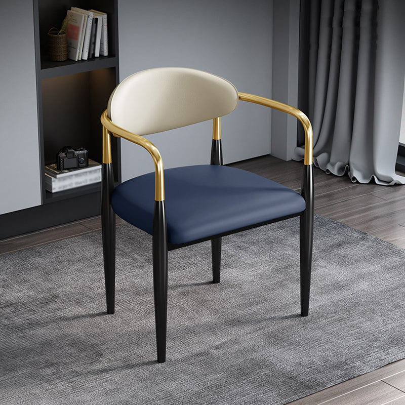 Industrial Open Back Chairs Dining Arm Chair for Kitchen with Metal Legs Clearhalo 'Dining Chairs' 'Dining Tables & Seating' 'dining_chair' 'furn' 'furn_dining_chair' 'Furniture' 'furniture_dining_chair' 'Kitchen & Dining Furniture' 4912100