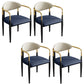 Industrial Open Back Chairs Dining Arm Chair for Kitchen with Metal Legs Blue 4 Piece Set Clearhalo 'Dining Chairs' 'Dining Tables & Seating' 'dining_chair' 'furn' 'furn_dining_chair' 'Furniture' 'furniture_dining_chair' 'Kitchen & Dining Furniture' 4912105