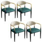 Industrial Open Back Chairs Dining Arm Chair for Kitchen with Metal Legs Green 4 Piece Set Clearhalo 'Dining Chairs' 'Dining Tables & Seating' 'dining_chair' 'furn' 'furn_dining_chair' 'Furniture' 'furniture_dining_chair' 'Kitchen & Dining Furniture' 4912111