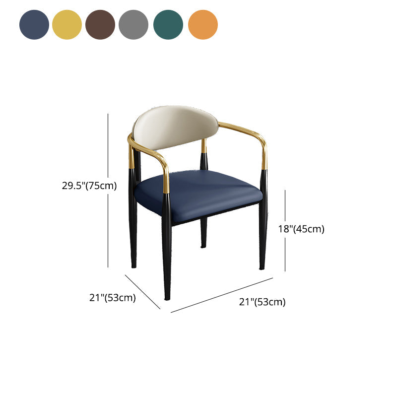 Industrial Open Back Chairs Dining Arm Chair for Kitchen with Metal Legs Clearhalo 'Dining Chairs' 'Dining Tables & Seating' 'dining_chair' 'furn' 'furn_dining_chair' 'Furniture' 'furniture_dining_chair' 'Kitchen & Dining Furniture' 4912121