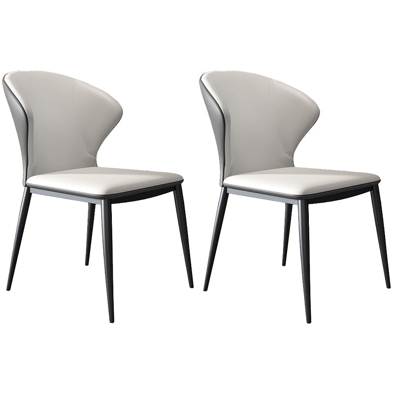 Modern Style Chairs Dining Armless Chairs for Kitchen with Metal Legs Grey 2 Piece Set Clearhalo 'Dining Chairs' 'Dining Tables & Seating' 'dining_chair' 'furn' 'furn_dining_chair' 'Furniture' 'furniture_dining_chair' 'Kitchen & Dining Furniture' 4912131