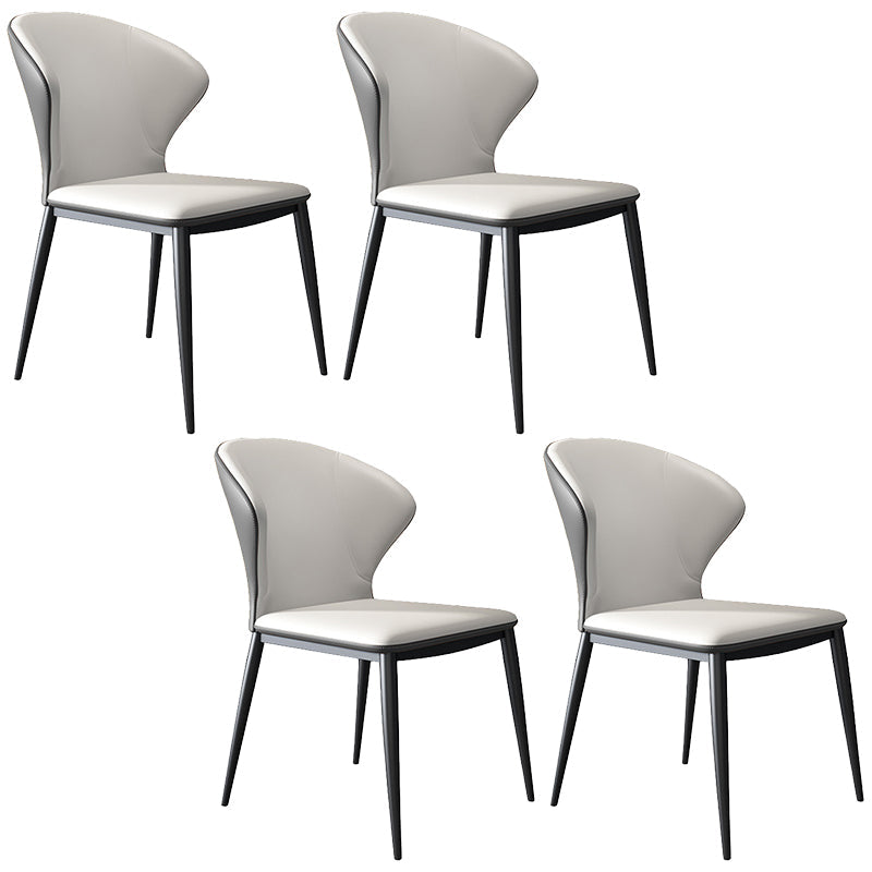 Modern Style Chairs Dining Armless Chairs for Kitchen with Metal Legs Grey 4 Piece Set Clearhalo 'Dining Chairs' 'Dining Tables & Seating' 'dining_chair' 'furn' 'furn_dining_chair' 'Furniture' 'furniture_dining_chair' 'Kitchen & Dining Furniture' 4912133