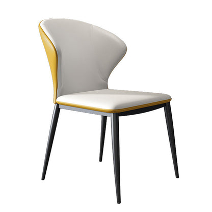 Modern Style Chairs Dining Armless Chairs for Kitchen with Metal Legs Yellow 1 Piece Clearhalo 'Dining Chairs' 'Dining Tables & Seating' 'dining_chair' 'furn' 'furn_dining_chair' 'Furniture' 'furniture_dining_chair' 'Kitchen & Dining Furniture' 4912135