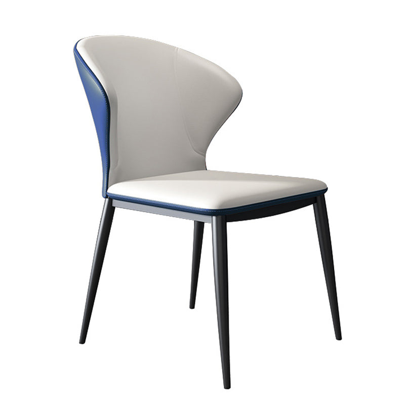 Modern Style Chairs Dining Armless Chairs for Kitchen with Metal Legs Blue 1 Piece Clearhalo 'Dining Chairs' 'Dining Tables & Seating' 'dining_chair' 'furn' 'furn_dining_chair' 'Furniture' 'furniture_dining_chair' 'Kitchen & Dining Furniture' 4912140