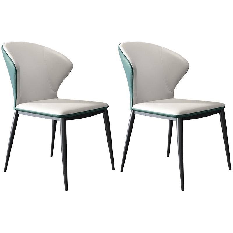 Modern Style Chairs Dining Armless Chairs for Kitchen with Metal Legs Green 2 Piece Set Clearhalo 'Dining Chairs' 'Dining Tables & Seating' 'dining_chair' 'furn' 'furn_dining_chair' 'Furniture' 'furniture_dining_chair' 'Kitchen & Dining Furniture' 4912145