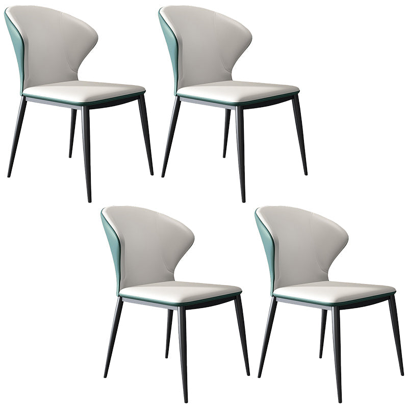 Modern Style Chairs Dining Armless Chairs for Kitchen with Metal Legs Green 4 Piece Set Clearhalo 'Dining Chairs' 'Dining Tables & Seating' 'dining_chair' 'furn' 'furn_dining_chair' 'Furniture' 'furniture_dining_chair' 'Kitchen & Dining Furniture' 4912146