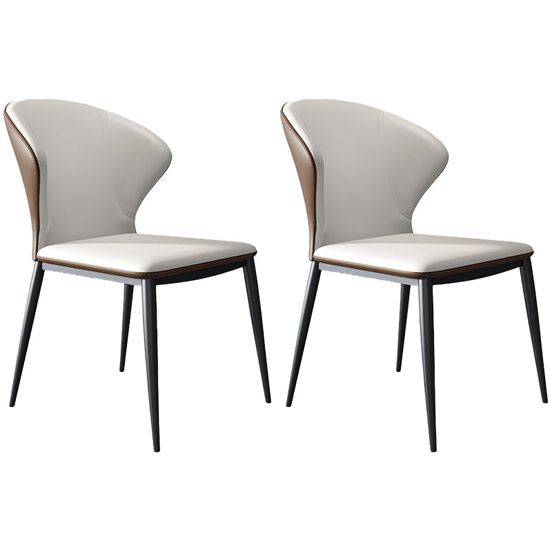 Modern Style Chairs Dining Armless Chairs for Kitchen with Metal Legs Coffee 2 Piece Set Clearhalo 'Dining Chairs' 'Dining Tables & Seating' 'dining_chair' 'furn' 'furn_dining_chair' 'Furniture' 'furniture_dining_chair' 'Kitchen & Dining Furniture' 4912148