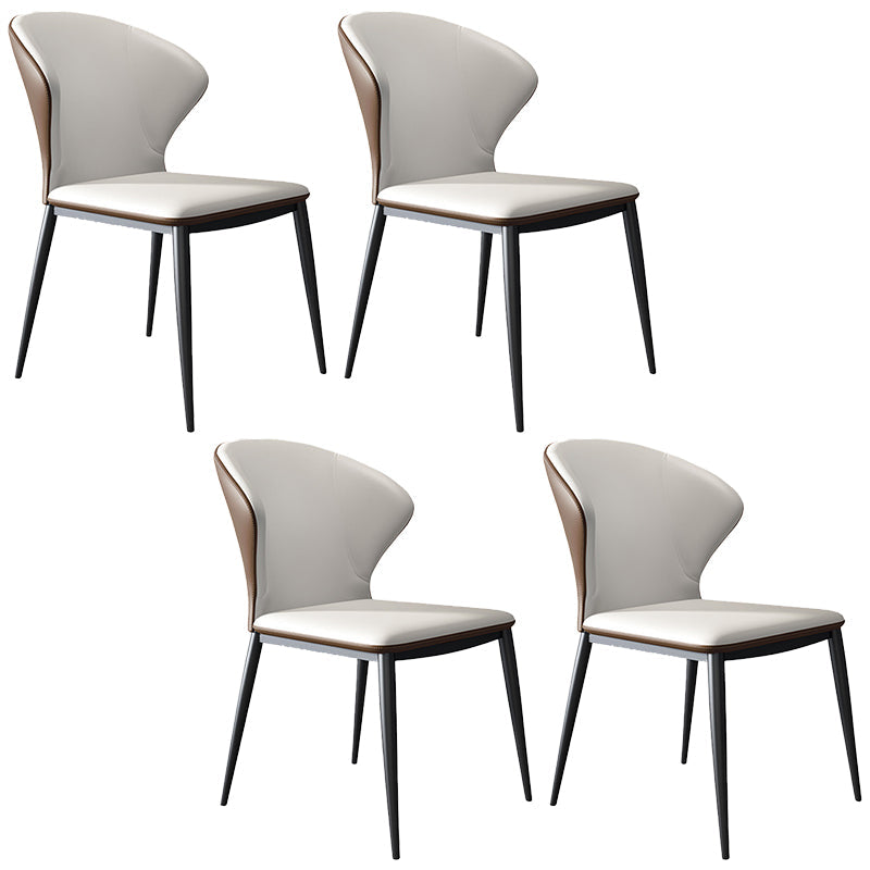 Modern Style Chairs Dining Armless Chairs for Kitchen with Metal Legs Coffee 4 Piece Set Clearhalo 'Dining Chairs' 'Dining Tables & Seating' 'dining_chair' 'furn' 'furn_dining_chair' 'Furniture' 'furniture_dining_chair' 'Kitchen & Dining Furniture' 4912149