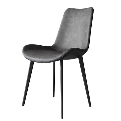 Modern Style Chair Dining Armless Chairs for Kitchen with Metal Legs Grey 1 Piece Clearhalo 'Dining Chairs' 'Dining Tables & Seating' 'dining_chair' 'furn' 'furn_dining_chair' 'Furniture' 'furniture_dining_chair' 'Kitchen & Dining Furniture' 4912164