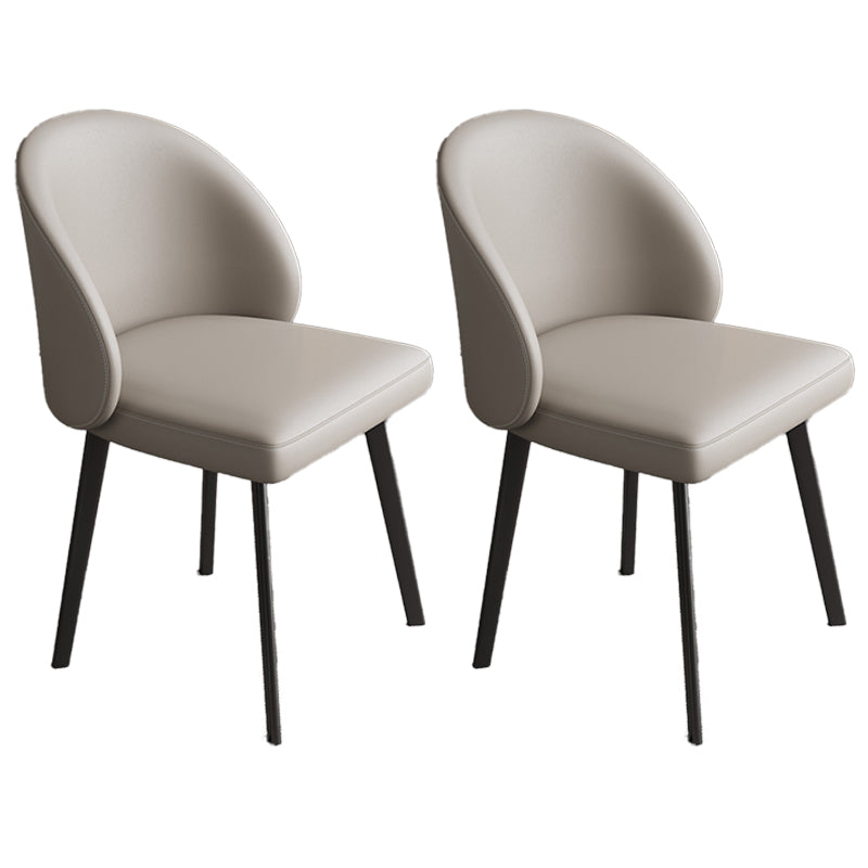 Contemporary Style Chair Dining Armless Chairs for Kitchen with Metal Legs Grey 2 Piece Set Clearhalo 'Dining Chairs' 'Dining Tables & Seating' 'dining_chair' 'furn' 'furn_dining_chair' 'Furniture' 'furniture_dining_chair' 'Kitchen & Dining Furniture' 4912178
