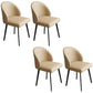 Contemporary Style Chair Dining Armless Chairs for Kitchen with Metal Legs Beige 4 Piece Set Clearhalo 'Dining Chairs' 'Dining Tables & Seating' 'dining_chair' 'furn' 'furn_dining_chair' 'Furniture' 'furniture_dining_chair' 'Kitchen & Dining Furniture' 4912193
