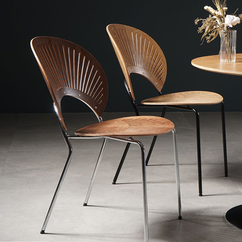 Industrial Open Back Chairs Dining Armless Chair for Kitchen with Metal Legs Clearhalo 'Dining Chairs' 'Dining Tables & Seating' 'dining_chair' 'furn' 'furn_dining_chair' 'Furniture' 'furniture_dining_chair' 'Kitchen & Dining Furniture' 4912199