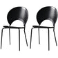 Industrial Open Back Chairs Dining Armless Chair for Kitchen with Metal Legs Black 2 Piece Set Black Clearhalo 'Dining Chairs' 'Dining Tables & Seating' 'dining_chair' 'furn' 'furn_dining_chair' 'Furniture' 'furniture_dining_chair' 'Kitchen & Dining Furniture' 4912202