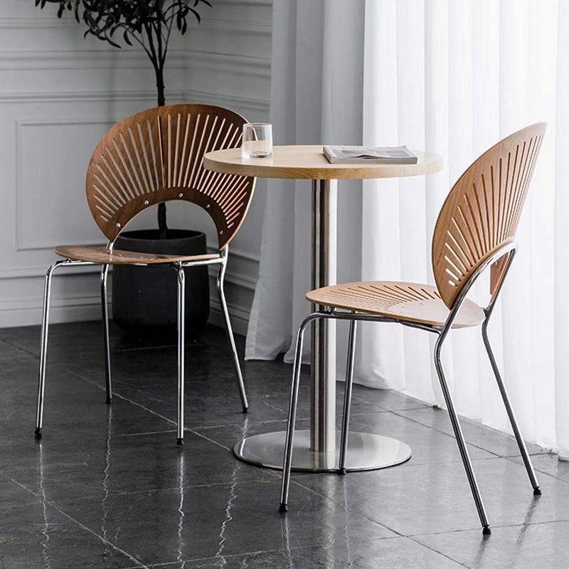 Industrial Open Back Chairs Dining Armless Chair for Kitchen with Metal Legs Clearhalo 'Dining Chairs' 'Dining Tables & Seating' 'dining_chair' 'furn' 'furn_dining_chair' 'Furniture' 'furniture_dining_chair' 'Kitchen & Dining Furniture' 4912205