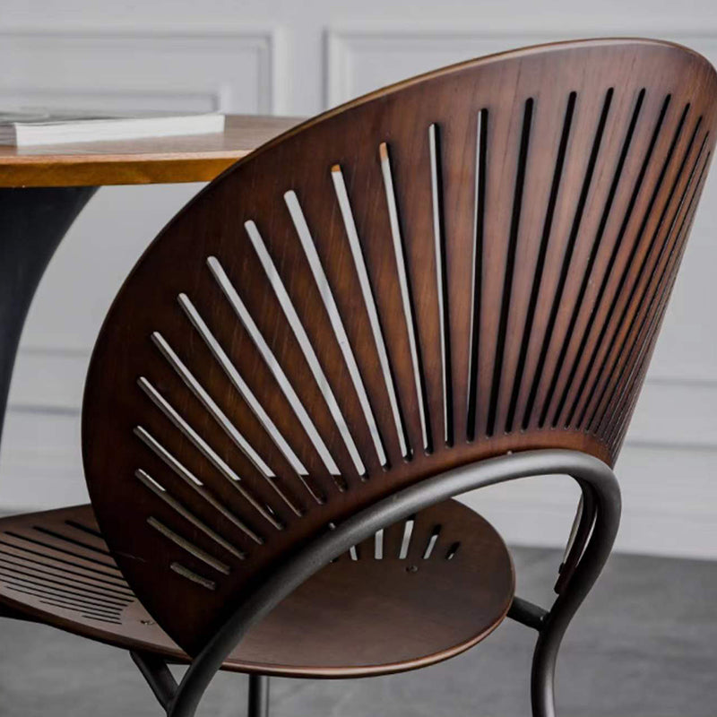 Industrial Open Back Chairs Dining Armless Chair for Kitchen with Metal Legs Clearhalo 'Dining Chairs' 'Dining Tables & Seating' 'dining_chair' 'furn' 'furn_dining_chair' 'Furniture' 'furniture_dining_chair' 'Kitchen & Dining Furniture' 4912210