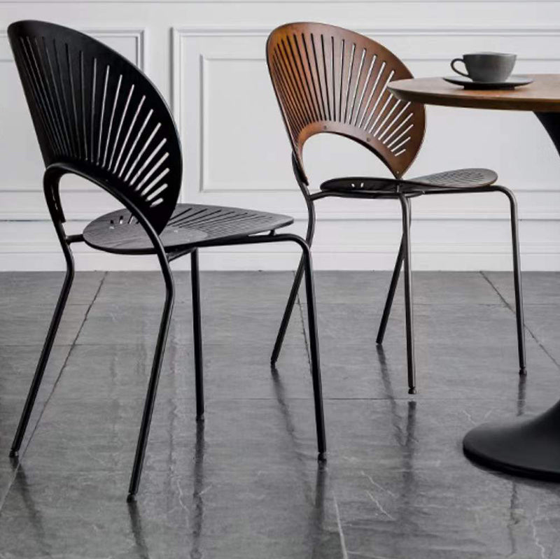 Industrial Open Back Chairs Dining Armless Chair for Kitchen with Metal Legs Clearhalo 'Dining Chairs' 'Dining Tables & Seating' 'dining_chair' 'furn' 'furn_dining_chair' 'Furniture' 'furniture_dining_chair' 'Kitchen & Dining Furniture' 4912212