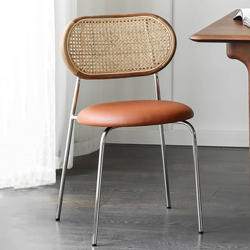 Industrial Open Back Chair Dining Armless Chair for Kitchen with Metal Legs Clearhalo 'Dining Chairs' 'Dining Tables & Seating' 'dining_chair' 'furn' 'furn_dining_chair' 'Furniture' 'furniture_dining_chair' 'Kitchen & Dining Furniture' 4912217