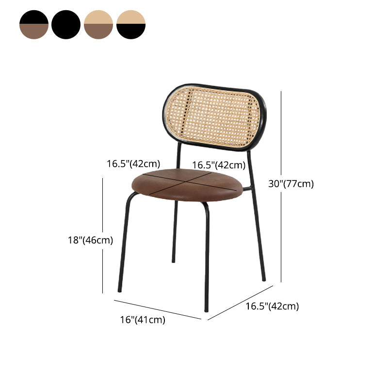 Industrial Open Back Chair Dining Armless Chair for Kitchen with Metal Legs Clearhalo 'Dining Chairs' 'Dining Tables & Seating' 'dining_chair' 'furn' 'furn_dining_chair' 'Furniture' 'furniture_dining_chair' 'Kitchen & Dining Furniture' 4912236