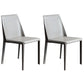 Contemporary Leather Dining Side Chairs Armless Solid Back Chair Grey 2 Piece Set Clearhalo 'Dining Chairs' 'Dining Tables & Seating' 'dining_chair' 'furn' 'furn_dining_chair' 'Furniture' 'furniture_dining_chair' 'Kitchen & Dining Furniture' 4912239