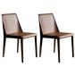 Contemporary Leather Dining Side Chairs Armless Solid Back Chair Brown 2 Piece Set Clearhalo 'Dining Chairs' 'Dining Tables & Seating' 'dining_chair' 'furn' 'furn_dining_chair' 'Furniture' 'furniture_dining_chair' 'Kitchen & Dining Furniture' 4912242