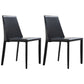 Contemporary Leather Dining Side Chairs Armless Solid Back Chair Black 2 Piece Set Clearhalo 'Dining Chairs' 'Dining Tables & Seating' 'dining_chair' 'furn' 'furn_dining_chair' 'Furniture' 'furniture_dining_chair' 'Kitchen & Dining Furniture' 4912243