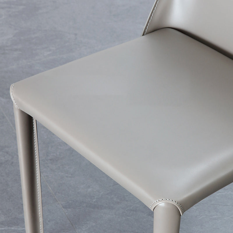 Contemporary Leather Dining Side Chairs Armless Solid Back Chair Clearhalo 'Dining Chairs' 'Dining Tables & Seating' 'dining_chair' 'furn' 'furn_dining_chair' 'Furniture' 'furniture_dining_chair' 'Kitchen & Dining Furniture' 4912247