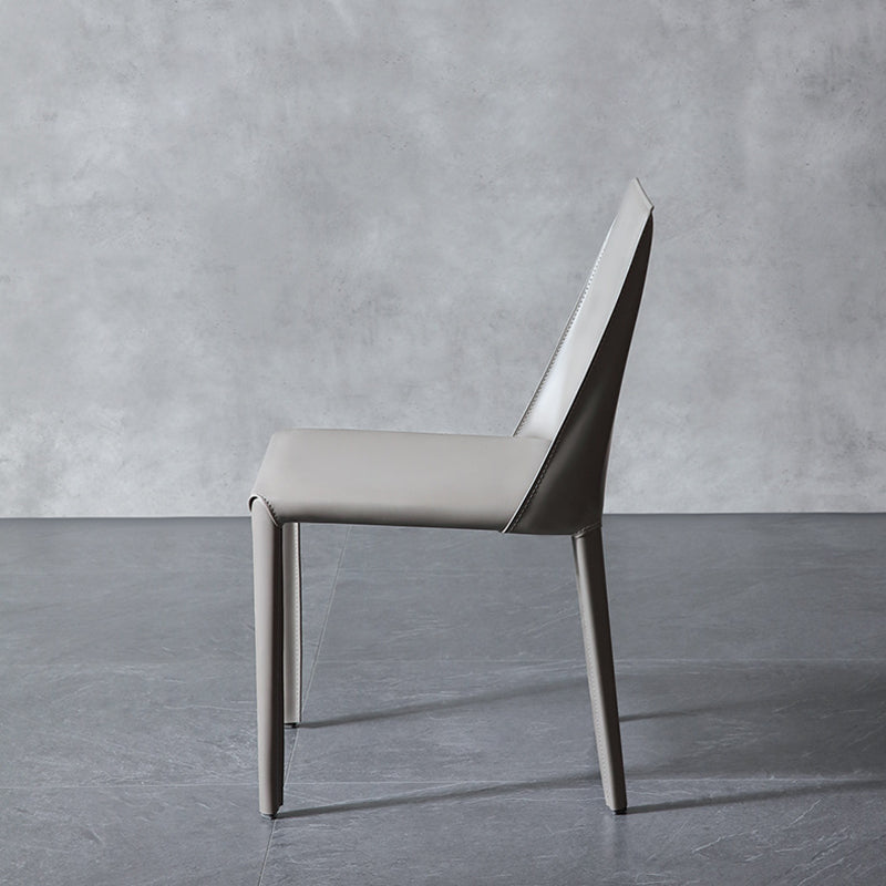 Contemporary Leather Dining Side Chairs Armless Solid Back Chair Clearhalo 'Dining Chairs' 'Dining Tables & Seating' 'dining_chair' 'furn' 'furn_dining_chair' 'Furniture' 'furniture_dining_chair' 'Kitchen & Dining Furniture' 4912251