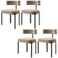 Contemporary Style Upholstered Side Chairs Open Back Dining Side Chair Khaki 4 Piece Set Clearhalo 'Dining Chairs' 'Dining Tables & Seating' 'dining_chair' 'furn' 'furn_dining_chair' 'Furniture' 'furniture_dining_chair' 'Kitchen & Dining Furniture' 4912259