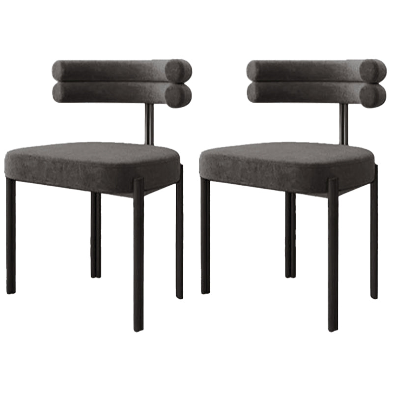 Contemporary Style Upholstered Side Chairs Open Back Dining Side Chair Grey 2 Piece Set Clearhalo 'Dining Chairs' 'Dining Tables & Seating' 'dining_chair' 'furn' 'furn_dining_chair' 'Furniture' 'furniture_dining_chair' 'Kitchen & Dining Furniture' 4912263