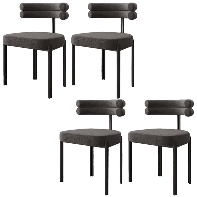 Contemporary Style Upholstered Side Chairs Open Back Dining Side Chair Grey 4 Piece Set Clearhalo 'Dining Chairs' 'Dining Tables & Seating' 'dining_chair' 'furn' 'furn_dining_chair' 'Furniture' 'furniture_dining_chair' 'Kitchen & Dining Furniture' 4912266