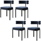 Contemporary Style Upholstered Side Chairs Open Back Dining Side Chair Blue 4 Piece Set Clearhalo 'Dining Chairs' 'Dining Tables & Seating' 'dining_chair' 'furn' 'furn_dining_chair' 'Furniture' 'furniture_dining_chair' 'Kitchen & Dining Furniture' 4912271