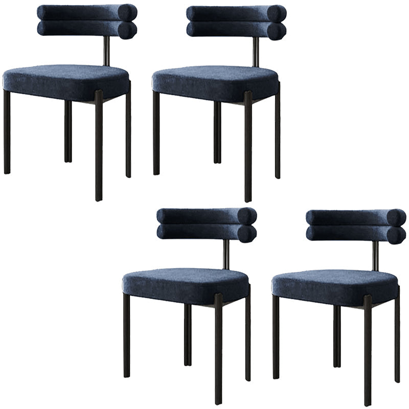 Contemporary Style Upholstered Side Chairs Open Back Dining Side Chair Blue 4 Piece Set Clearhalo 'Dining Chairs' 'Dining Tables & Seating' 'dining_chair' 'furn' 'furn_dining_chair' 'Furniture' 'furniture_dining_chair' 'Kitchen & Dining Furniture' 4912271