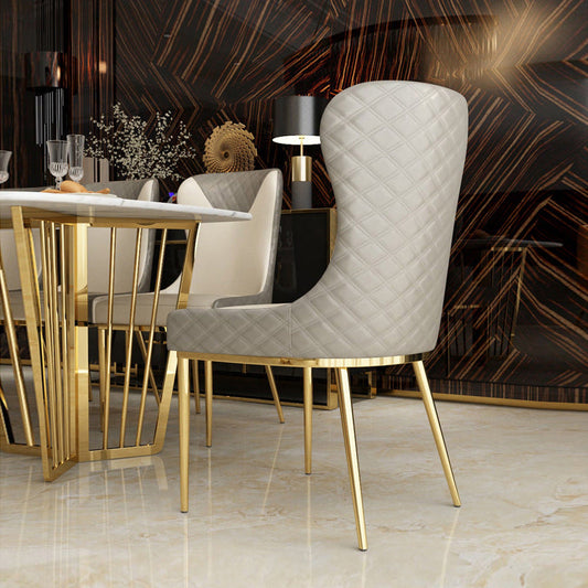 Nordic Style Wingback Armless Dining Chair Leather Dining Side Chair Clearhalo 'Dining Chairs' 'Dining Tables & Seating' 'dining_chair' 'furn' 'furn_dining_chair' 'Furniture' 'furniture_dining_chair' 'Kitchen & Dining Furniture' 4912283