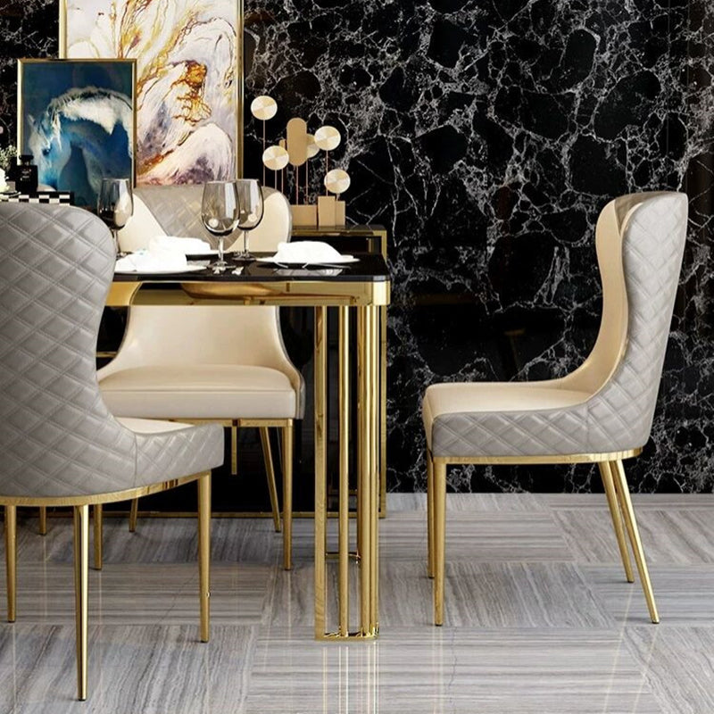 Nordic Style Wingback Armless Dining Chair Leather Dining Side Chair Clearhalo 'Dining Chairs' 'Dining Tables & Seating' 'dining_chair' 'furn' 'furn_dining_chair' 'Furniture' 'furniture_dining_chair' 'Kitchen & Dining Furniture' 4912286