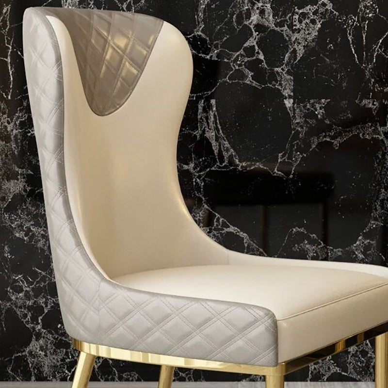 Nordic Style Wingback Armless Dining Chair Leather Dining Side Chair Clearhalo 'Dining Chairs' 'Dining Tables & Seating' 'dining_chair' 'furn' 'furn_dining_chair' 'Furniture' 'furniture_dining_chair' 'Kitchen & Dining Furniture' 4912287