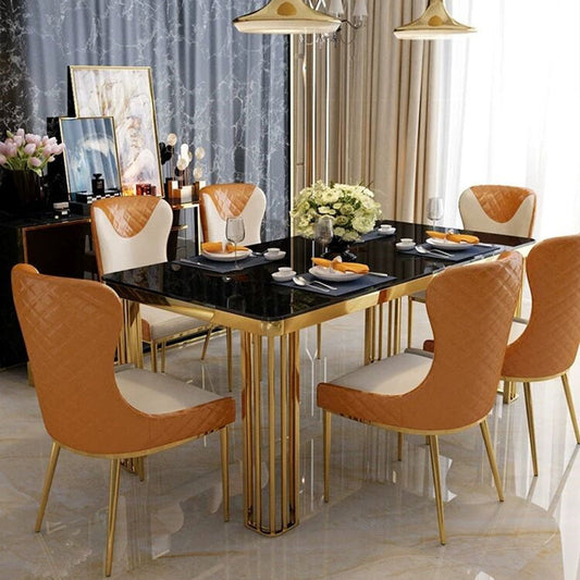 Nordic Style Wingback Armless Dining Chair Leather Dining Side Chair Clearhalo 'Dining Chairs' 'Dining Tables & Seating' 'dining_chair' 'furn' 'furn_dining_chair' 'Furniture' 'furniture_dining_chair' 'Kitchen & Dining Furniture' 4912294