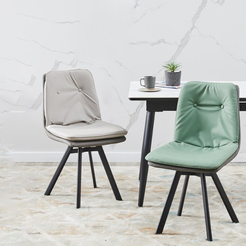 Contemporary Style Faux Leather Side Chair Armless Open Back Chairs for Kitchen Clearhalo 'Dining Chairs' 'Dining Tables & Seating' 'dining_chair' 'furn' 'furn_dining_chair' 'Furniture' 'furniture_dining_chair' 'Kitchen & Dining Furniture' 4912301