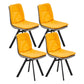 Contemporary Style Faux Leather Side Chair Armless Open Back Chairs for Kitchen Dark Yellow 4 Piece Set Clearhalo 'Dining Chairs' 'Dining Tables & Seating' 'dining_chair' 'furn' 'furn_dining_chair' 'Furniture' 'furniture_dining_chair' 'Kitchen & Dining Furniture' 4912303