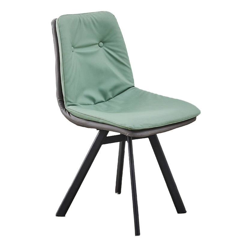 Contemporary Style Faux Leather Side Chair Armless Open Back Chairs for Kitchen Green 1 Piece Clearhalo 'Dining Chairs' 'Dining Tables & Seating' 'dining_chair' 'furn' 'furn_dining_chair' 'Furniture' 'furniture_dining_chair' 'Kitchen & Dining Furniture' 4912305