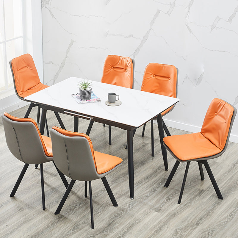Contemporary Style Faux Leather Side Chair Armless Open Back Chairs for Kitchen Clearhalo 'Dining Chairs' 'Dining Tables & Seating' 'dining_chair' 'furn' 'furn_dining_chair' 'Furniture' 'furniture_dining_chair' 'Kitchen & Dining Furniture' 4912316