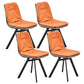 Contemporary Style Faux Leather Side Chair Armless Open Back Chairs for Kitchen Orange 4 Piece Set Clearhalo 'Dining Chairs' 'Dining Tables & Seating' 'dining_chair' 'furn' 'furn_dining_chair' 'Furniture' 'furniture_dining_chair' 'Kitchen & Dining Furniture' 4912319
