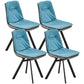 Contemporary Style Faux Leather Side Chair Armless Open Back Chairs for Kitchen Blue 4 Piece Set Clearhalo 'Dining Chairs' 'Dining Tables & Seating' 'dining_chair' 'furn' 'furn_dining_chair' 'Furniture' 'furniture_dining_chair' 'Kitchen & Dining Furniture' 4912322