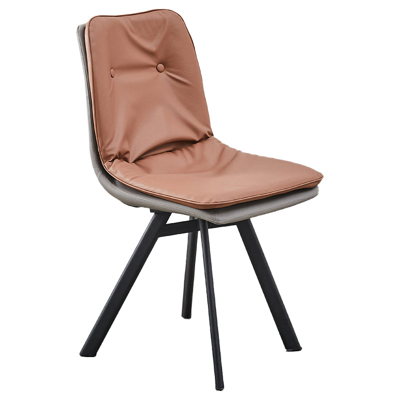 Contemporary Style Faux Leather Side Chair Armless Open Back Chairs for Kitchen Coffee 1 Piece Clearhalo 'Dining Chairs' 'Dining Tables & Seating' 'dining_chair' 'furn' 'furn_dining_chair' 'Furniture' 'furniture_dining_chair' 'Kitchen & Dining Furniture' 4912323
