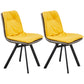 Contemporary Style Faux Leather Side Chair Armless Open Back Chairs for Kitchen Light Yellow 2 Piece Set Clearhalo 'Dining Chairs' 'Dining Tables & Seating' 'dining_chair' 'furn' 'furn_dining_chair' 'Furniture' 'furniture_dining_chair' 'Kitchen & Dining Furniture' 4912327