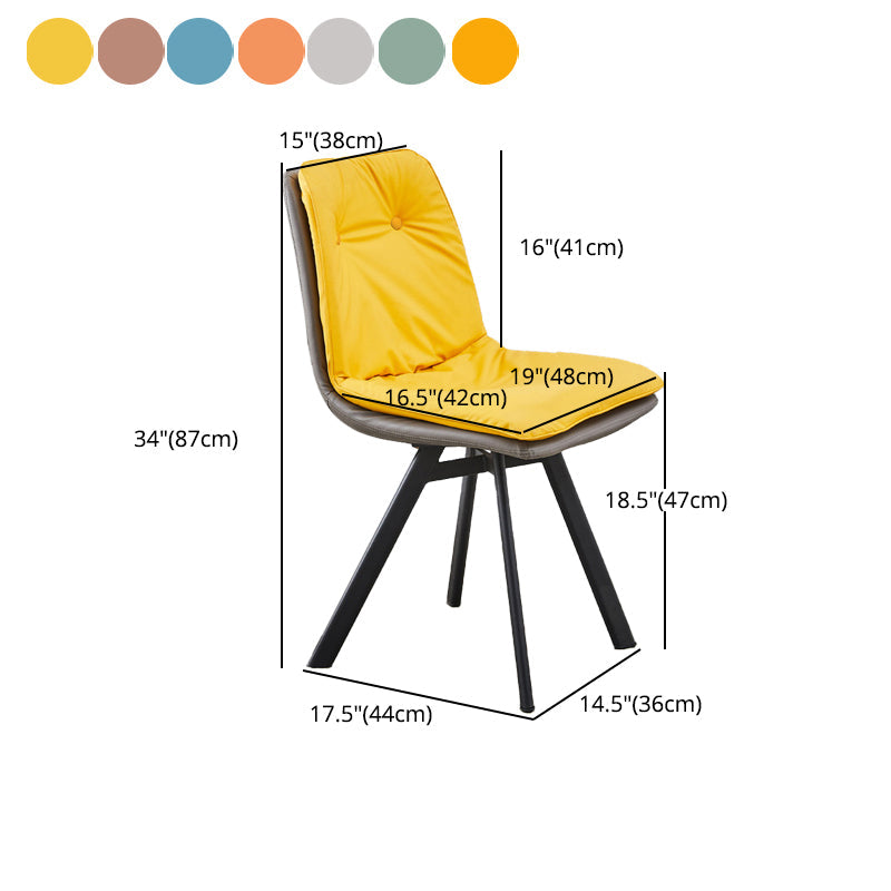 Contemporary Style Faux Leather Side Chair Armless Open Back Chairs for Kitchen Clearhalo 'Dining Chairs' 'Dining Tables & Seating' 'dining_chair' 'furn' 'furn_dining_chair' 'Furniture' 'furniture_dining_chair' 'Kitchen & Dining Furniture' 4912329