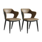 Minimalist Design Arm Open Back Side Chairs Faux Leather Side Chair Khaki 2 Piece Set Clearhalo 'Dining Chairs' 'Dining Tables & Seating' 'dining_chair' 'furn' 'furn_dining_chair' 'Furniture' 'furniture_dining_chair' 'Kitchen & Dining Furniture' 4912332
