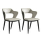 Minimalist Design Arm Open Back Side Chairs Faux Leather Side Chair Light Gray-White 2 Piece Set Clearhalo 'Dining Chairs' 'Dining Tables & Seating' 'dining_chair' 'furn' 'furn_dining_chair' 'Furniture' 'furniture_dining_chair' 'Kitchen & Dining Furniture' 4912336