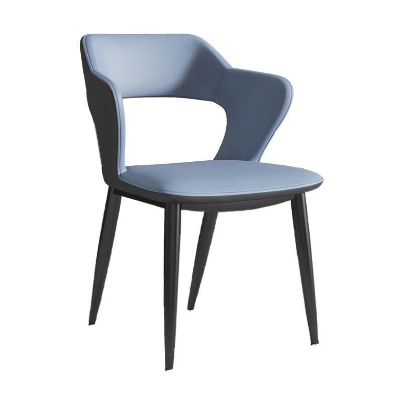 Minimalist Design Arm Open Back Side Chairs Faux Leather Side Chair Clearhalo 'Dining Chairs' 'Dining Tables & Seating' 'dining_chair' 'furn' 'furn_dining_chair' 'Furniture' 'furniture_dining_chair' 'Kitchen & Dining Furniture' 4912339