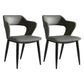Minimalist Design Arm Open Back Side Chairs Faux Leather Side Chair Dark Gray 2 Piece Set Clearhalo 'Dining Chairs' 'Dining Tables & Seating' 'dining_chair' 'furn' 'furn_dining_chair' 'Furniture' 'furniture_dining_chair' 'Kitchen & Dining Furniture' 4912343