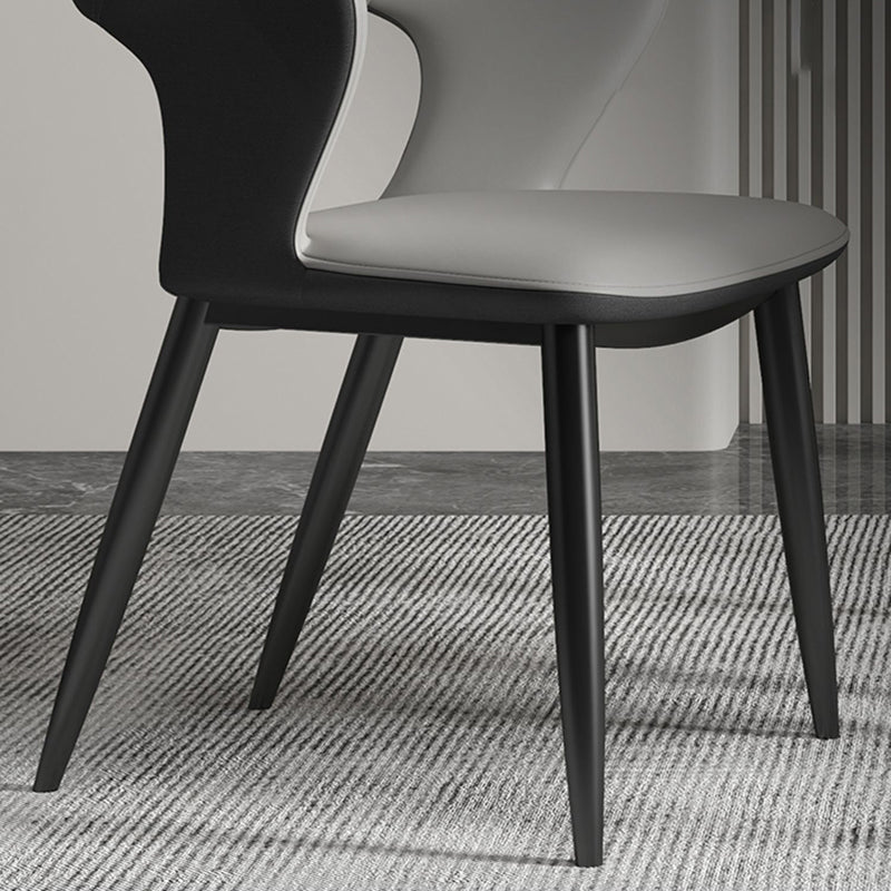 Minimalist Design Arm Open Back Side Chairs Faux Leather Side Chair Clearhalo 'Dining Chairs' 'Dining Tables & Seating' 'dining_chair' 'furn' 'furn_dining_chair' 'Furniture' 'furniture_dining_chair' 'Kitchen & Dining Furniture' 4912345